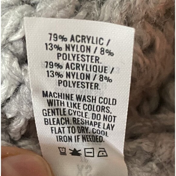 Aerie Snowday Oversized Chunky Cable Knit Sweater Gray Crew Neck NWOT XS - Picture 9 of 11